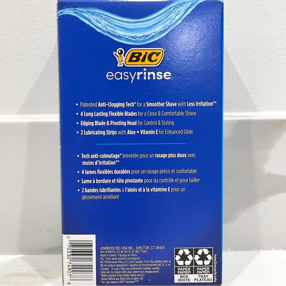 🟠5/$25 NEW Bic Easy Rinse 4 Blade Anti-Clogging Refillable Razor - Picture 2 of 2